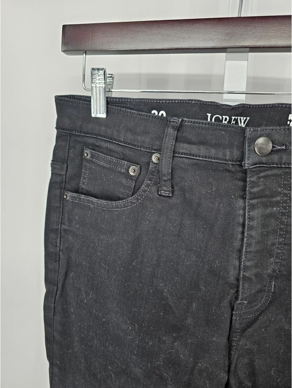J. Crew Mens Sz 30x30 Straight Leg Thick Stitch Jeans Solid Black